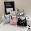 New Fashion Light Luxury Simple Solid Color Embroidery Thread Diamond Hippie Bag Shoulder Crossbody Trendy Women's Bag