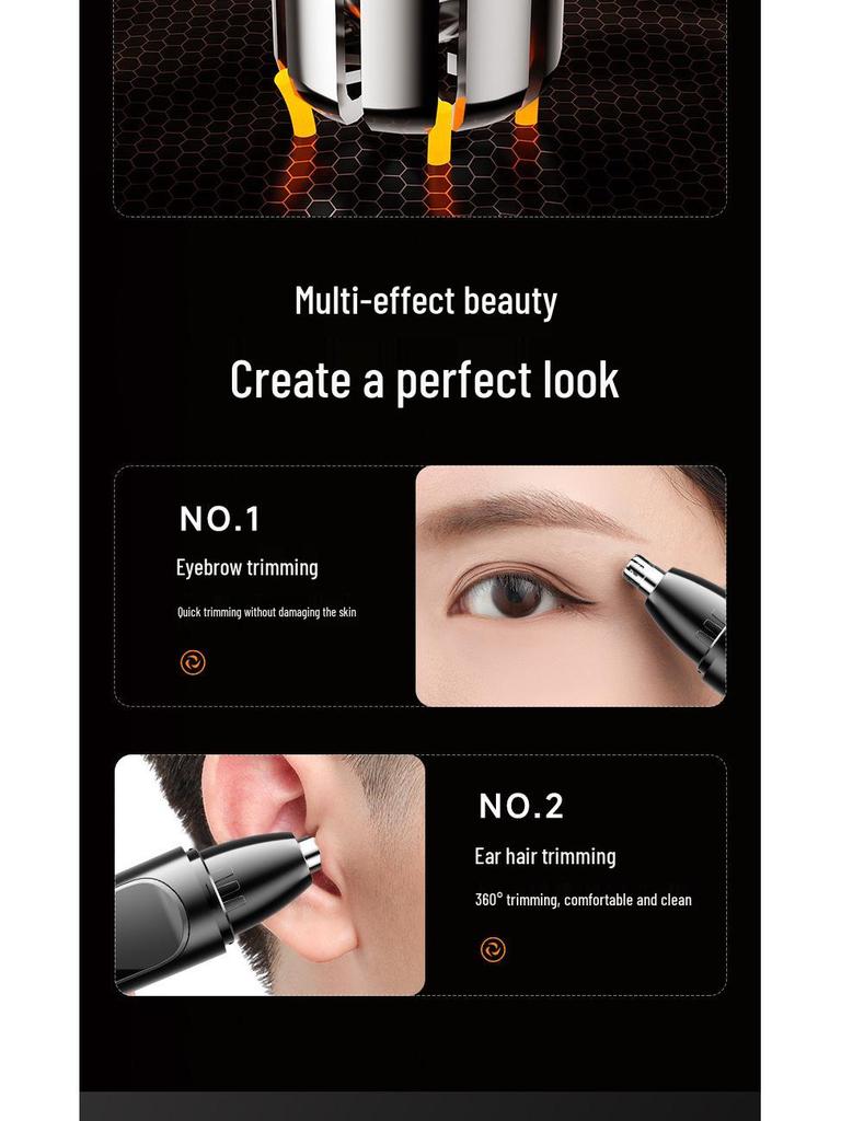 Men's Rechargeable Electric Nose Hair Trimmer & Shaver