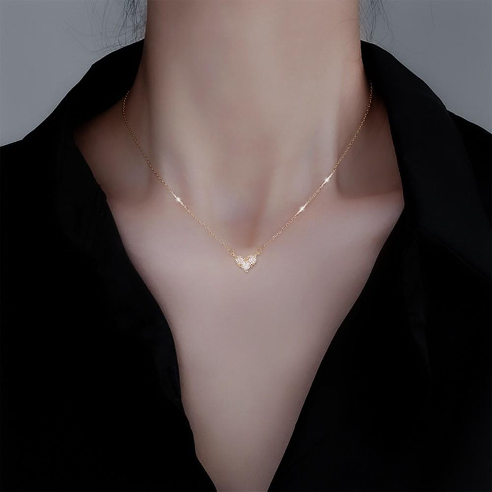 Exquisite Women's Titanium Heart Necklace - Non-Fading, Versatile Clavicle Chain
