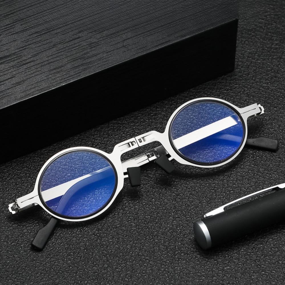 Portable Reading Glasses Hd Folding Middle-aged And Elderly Reading Glasses For Men And Women Imitation Retro Ultra-light