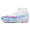 Mens Womens High-Top Football Cleats Turf Grass Fields Anti-Slip Rubber Sole Breathable Mesh Lining Synthetic Upper