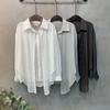 C S In The Room Uji Sheer pIntuCk Wrap Long Sleeve Shirt 3 Color C