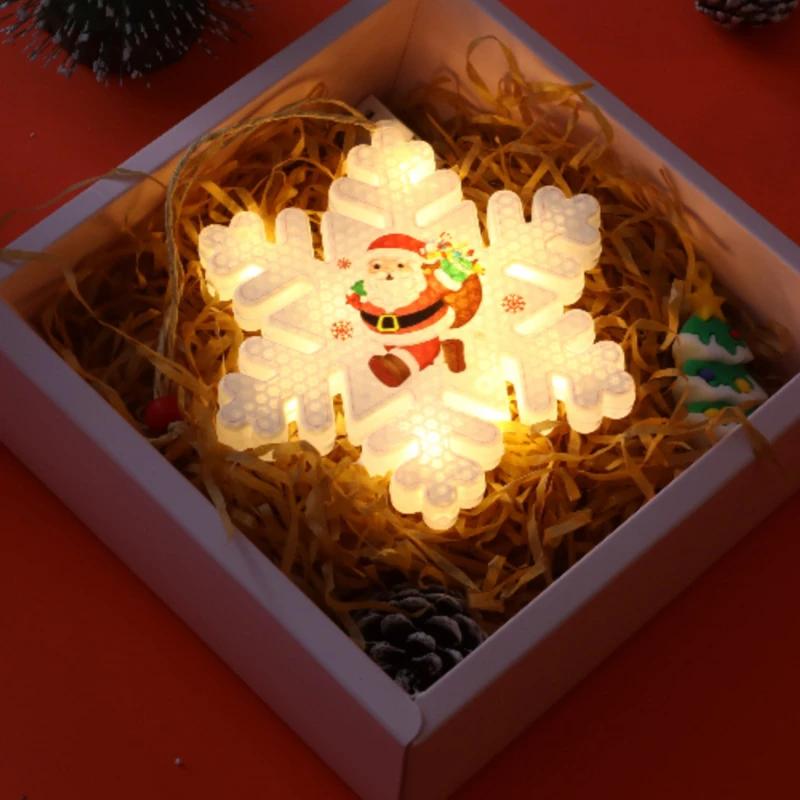 LED Świąteczny Bałwan Dekoracyjne Światło Kreatywna Dekoracja Atmosfery Zawieszka Noworoczna Impreza Wisząca Lampka na Choinkę