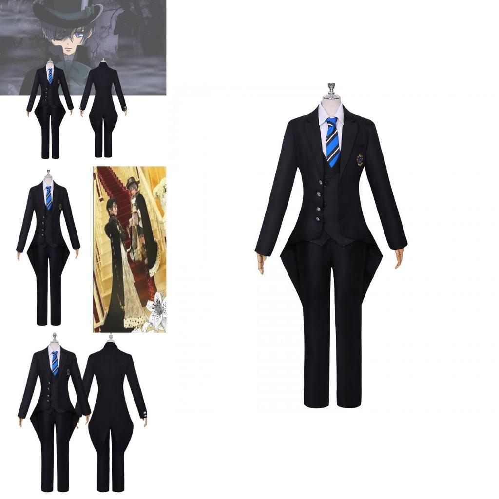 Black Butler Sebastian Cosplay Kostüm Polyester Stoff Einfacher Stil Japanisches Anime Thema