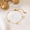 Spring Handmade Beaded Flower & Pearl Clavicle Necklace for Women