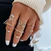 10-Piece Star and Moon, Heart, and Leaf Knuckle Ring Set - Creative Retro Women's Rings