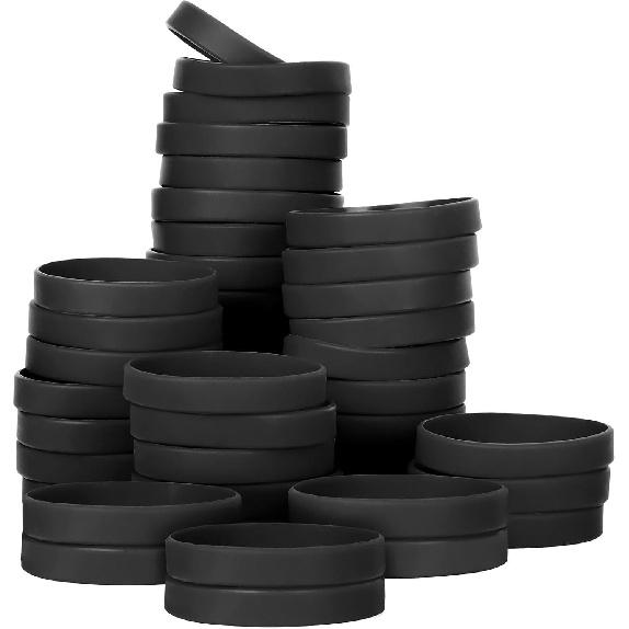 100 шт. Пустые силиконовые браслеты Эластичные универсальные браслеты Резиновые Оптовые браслеты оптом 100pcs чёрный