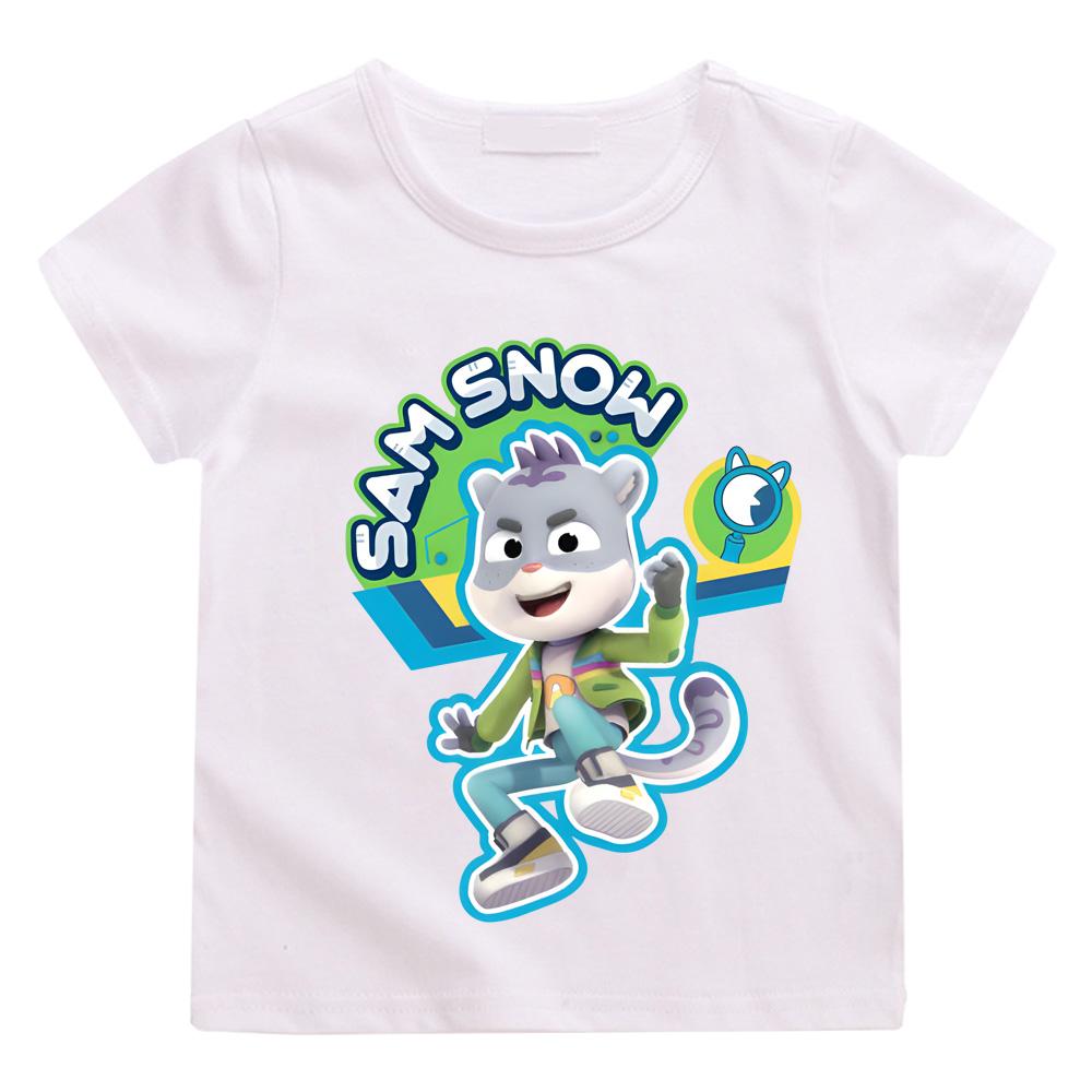 

The Creature Cases SAM SNOW YOUTH TEE Cartoon Print Cute Manga Cotton T-shirt Crew Neck Cartoon Boys Girls Kawaii T Shirt 2T білий