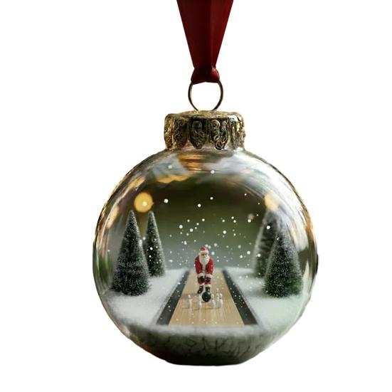 Bombka Szklana Stadion Świętego Mikołaja Ozdoba Wisząca na Choinkę z Motywem Sportowym Świąteczna Dekoracja Domu