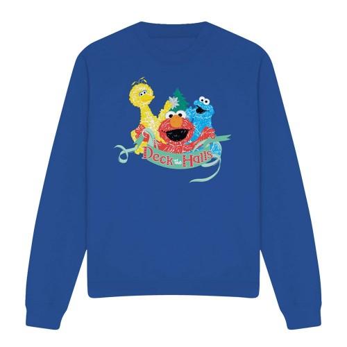 Sesame Street Unisex Adult Deck The Halls Christmas Sweatshirt