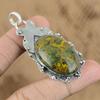 Birthday Gift For Her Natural Rainforest Jasper Gemstone Pendant 925 Silver