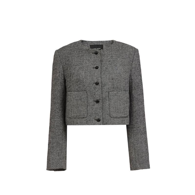 Veromoda Women's Round Neck Double Pocket Short Jacket