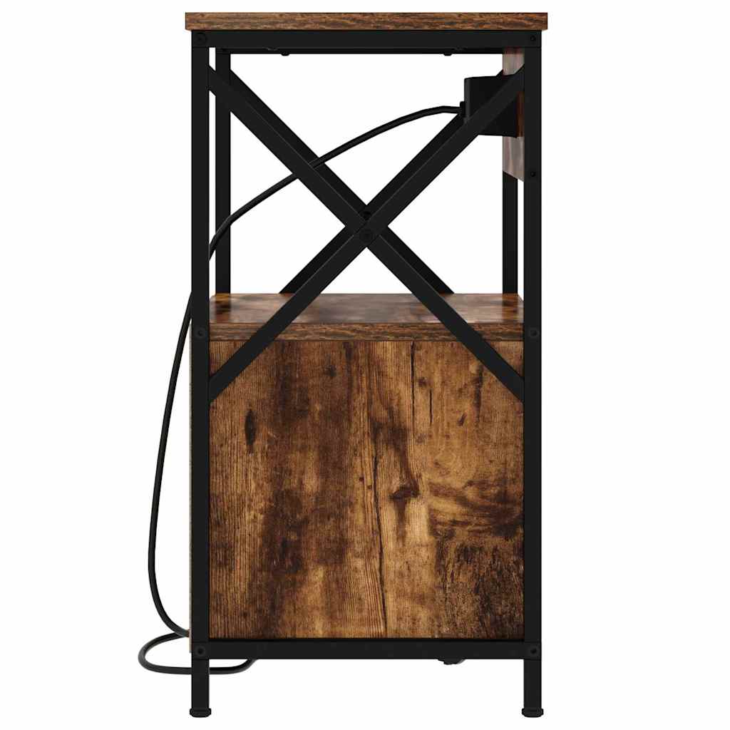 Nightstand Set (2 Pcs) Smoked Oak 40 X 31 X 60 Cm