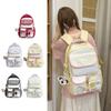Schoolbag new plaid schoolbag female Japanese ins cute dopamine contrasting color backpack multi-compartment simple casual backpack