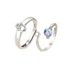 Couple Ring Happy Planet Astronaut Moonstone Couple Pair Ring Light Luxury