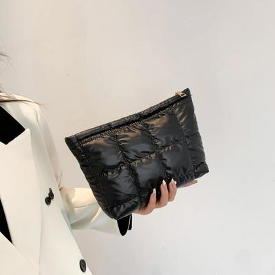 Damen Kosmetiktasche Gepolstert Gesteppt Make-up Aufbewahrungstasche Große Kapazität Make-up Organizer Taschen Einfarbige Reise Kosmetiktaschen