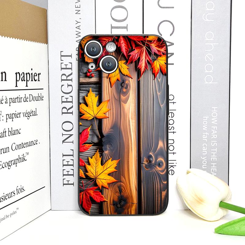 Vintage Autumn Fall Maple Leaf Pattern Phone Case for iPhone 17 16 12 11 14 Plus 13 15 Pro Max 12 13 Mini X XS XR Soft Cover Y2K