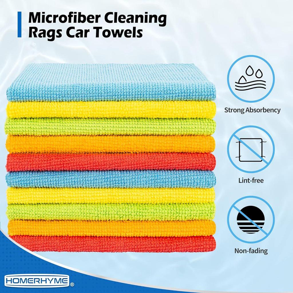 Multi-Purpose Absorbent Cleaning Cloth - Dish, Appliance, and Car Wash Towel with Scouring Pad