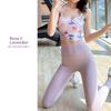 DAYCLOSET Yoga-Bekleidung Yoga-Top mit Cups und Größe Rosenrot und Lavendel Damen-Set, Leggings, Hochtailliert, Dehnbar, Yoga143, S,