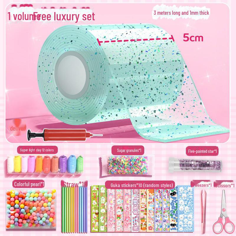 Nano Glue DIY Bubble Blowing Kit with Strong Sticky Double-Sided Tape and Decompression Toy