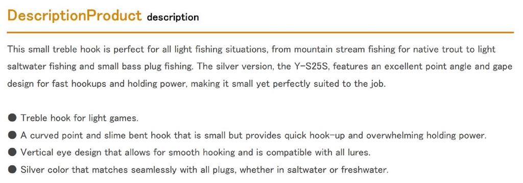 Decoy Y-S25S Treble Hook Light Game SW Treble Hooks Size 14 (8162)