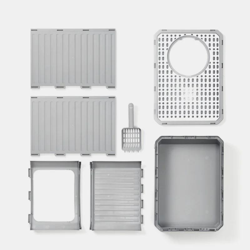 Extra Large Cat Litter Box Totally Closed Cat Sandbox with Drawer Anti-Splash Cat Litter Pan Detachable Odor Removal Cat Toilet