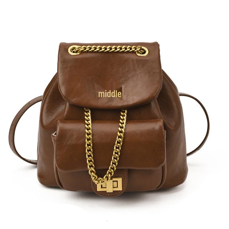 Women's Diamond Lattice Chain Backpack - Korean Style, High-Quality Fashion Motorcycle Bag