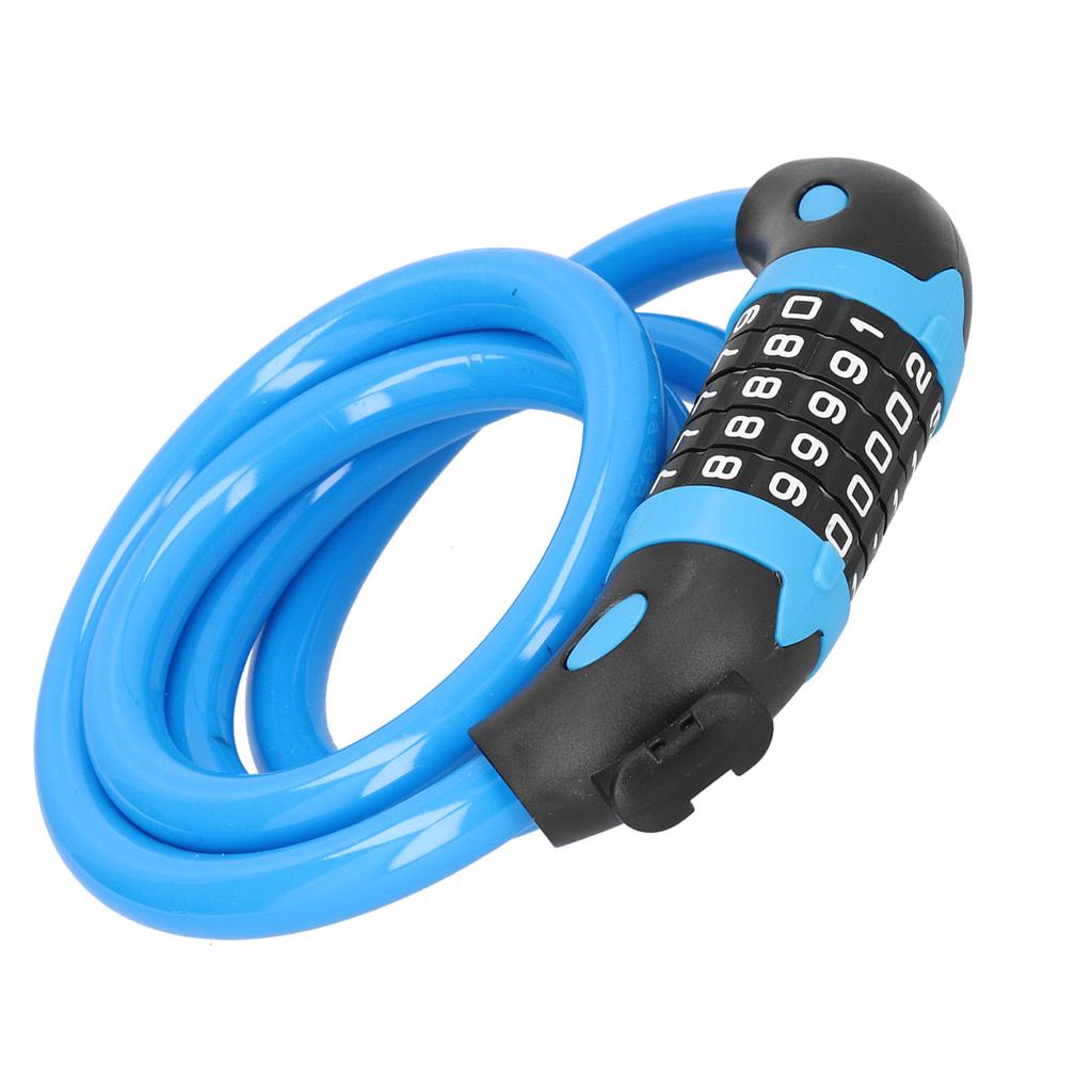 Bicycle Password Lock 5Digit Code Combination Lock Bike Security Antitheft Ring Lock(Blue )