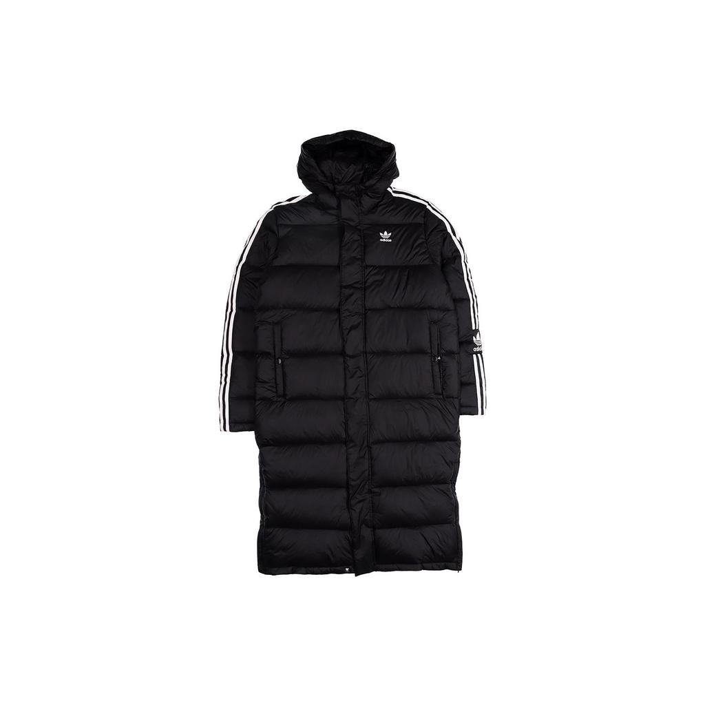 Adidas Originals Long Down Jacket With Hood For Winter Men Outerwear Black FL0007