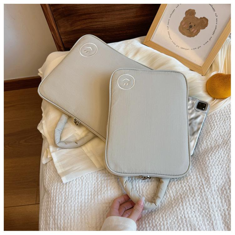 

TS JYL laptop bag,Korean Fresh Cute Smile Hand Sleeve 11 Inch Tablet 14 Inch Laptop 11 inches (vertical style) белый