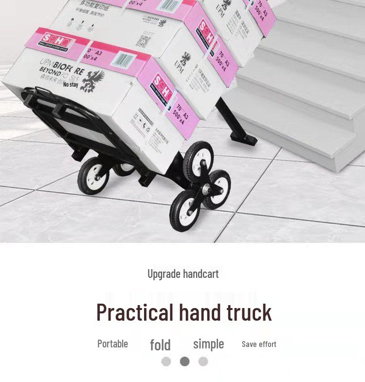 Portable Stair-Climbing Foldable Luggage Cart - Compact Trolley for Easy Transport