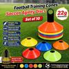 Football Training Cones Set Of 50 Sports Training Cones Agility Football Training Equipment Mixed-Color Plastic Handled Mesh Bag
