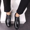Men Business Brogue Shoes Lace Up Oxfords Leather Trendy Office Work Dress Derby Shoes British Youth Wedding Shoes Men Flats