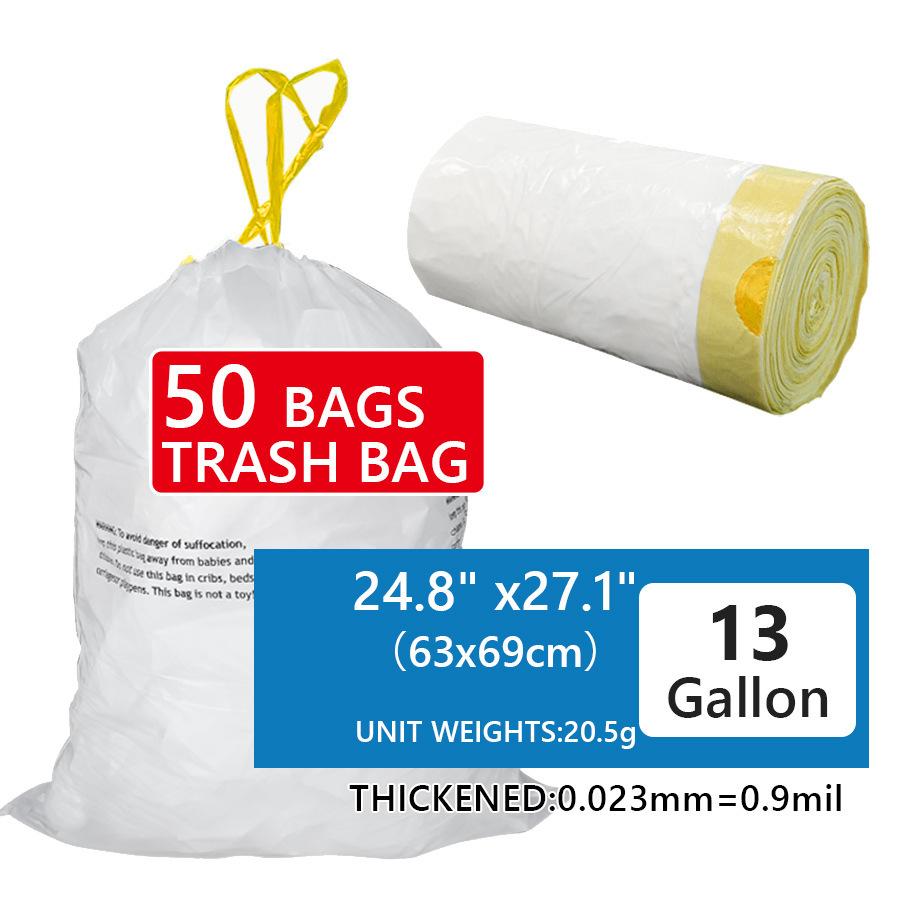 Extra Large Thickened Drawstring Garbage Bags, Tear-Resistant Portable for Home Kitchen Dorm, Heavy-Duty Household Trash Bags RQSL-BH-2519-51