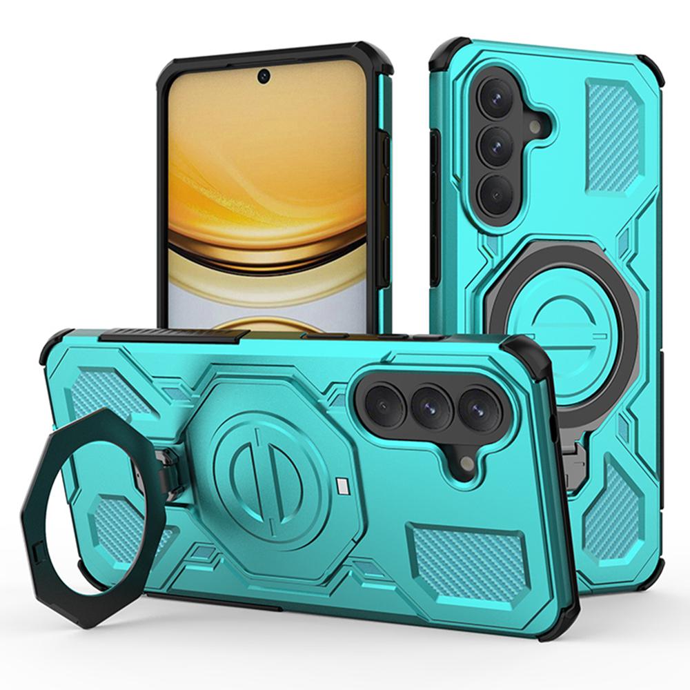 For Samsung Galaxy A57 5G Magnetic Case Rotating Metal Kickstand Shockproof PC + TPU Phone Back Cover