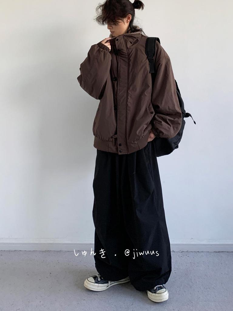 Melaleuca Unisex Retro Lammwolle Gefütterte Baumwolljacke - Stehkragen, Lockerer Schnitt Oberbekleidung