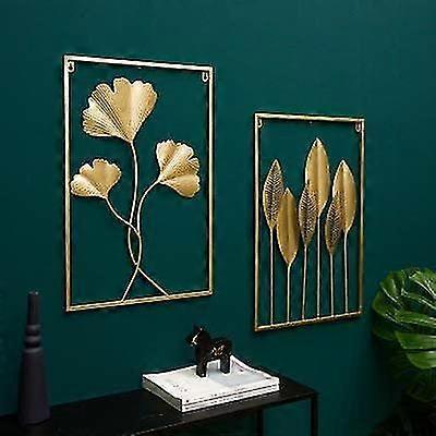 Wall Decoration. Made Of Metal. To Suspend. With The Pattern Of Golden Leaves.