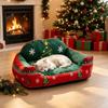 Washable Cat Sleeping Mat Soft Plush Warm Cat House Christmas Pet Sofa Bed  Festival