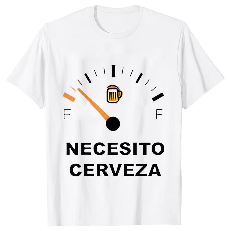 

Mens Casual Tshirt NECESITO CERVEZA Print Men Tshirts Short Sleeve Tee Top Clothes for Summer Drinking Beer T Shirt Tops S
