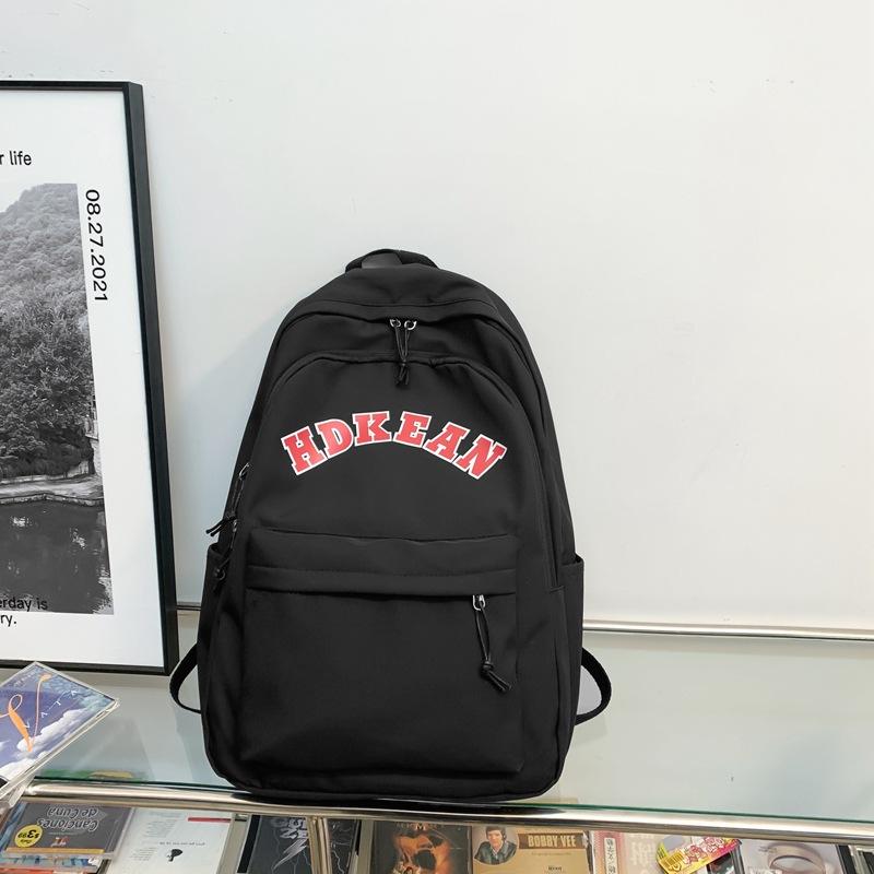 New Spring Backpack for Women Harajuku Style Large Capacity Solid Color Letter Design College Style Trendy Couple Backpack 1980₽