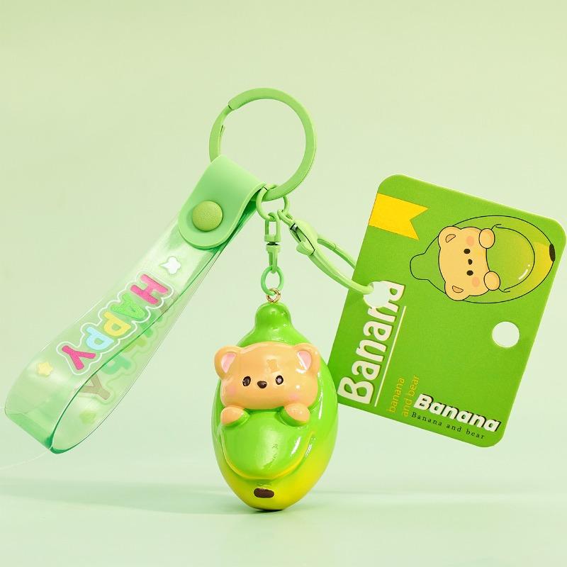 

Clothing Footwear Jewelry Double-Sided Banana Keychain - Resin Animal Design Gift for Keys Purse Backpack 1pcs зелёный