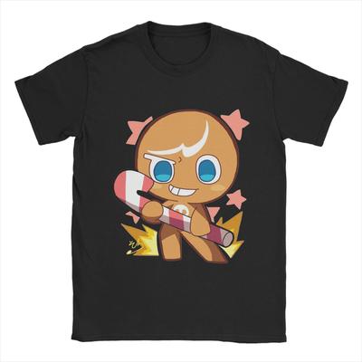 Cookie Run Kingdom   T-Shirt Beach  Cotton T Shirts For Man Harajuku Pattern Tee Shirt Short-Sleeved Streetwear Tees