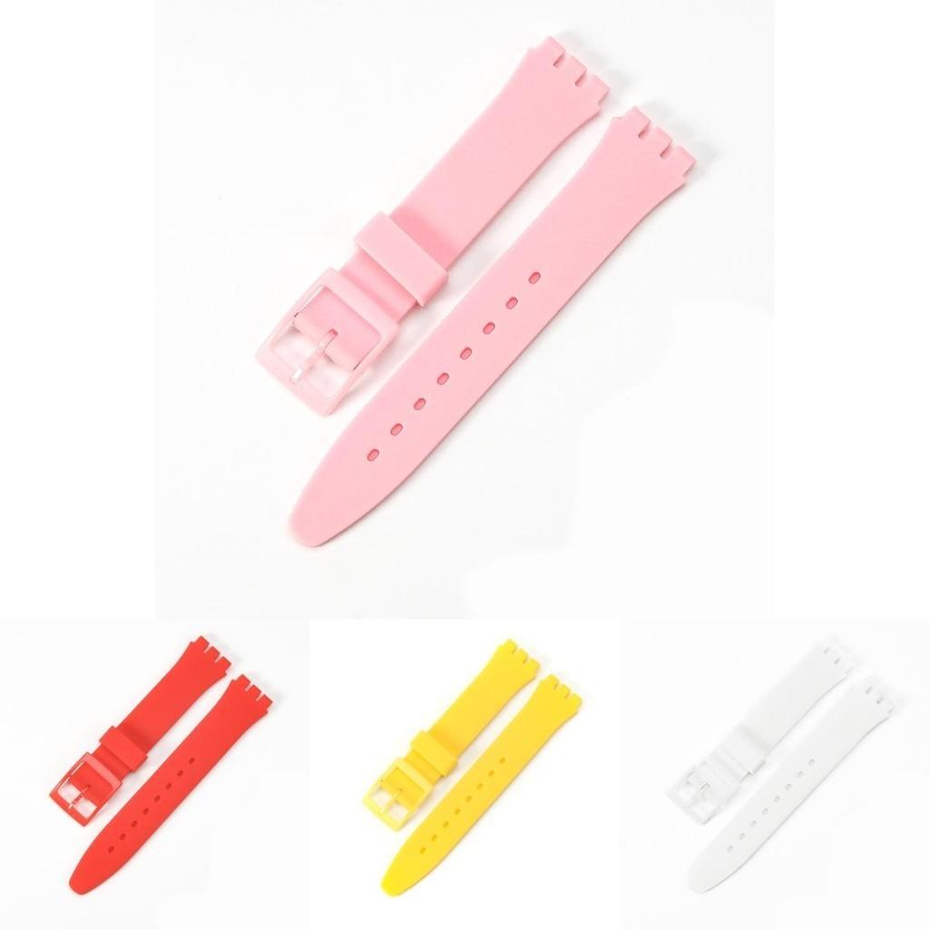 Vysoce kvalitní silikonový řemínek k hodinkám pro Swatch, k dispozici více barev 16mm 17mm 19mm 20mm