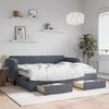 Vidaxl Extendable Sofa With Drawers, Dark Grey, 90X200 Cm, Velvet