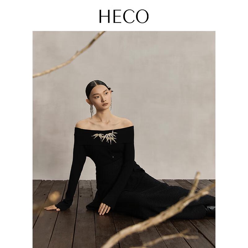 HECOHECO Women's New Chinese Style Off-Shoulder Bead Embroidery Knit Sweater