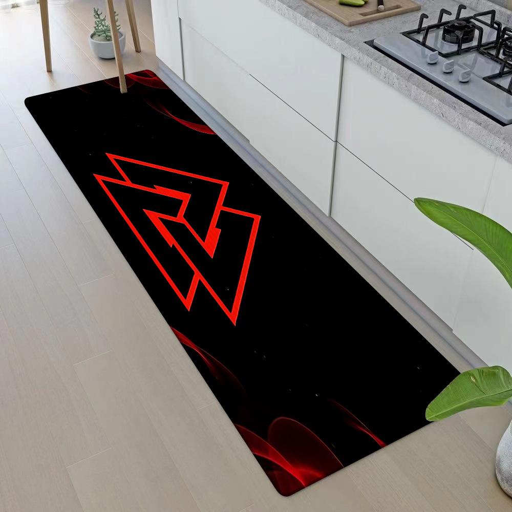 Entrance Front Doormat Symbol Valknut Nordic Valhalla Non-slip Kitchen Living Room Rug Balcony Bathroom Foot Floor Mat Carpet