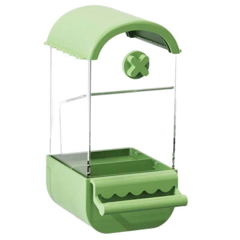 Automatic Bird Feeders Screw on Cage for Indoor Bird Feeders Transparent Visiable Large Capacity Bird Feeding Tool HX6C