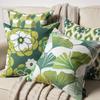 Bedroom Living Room Sofa Home Decor Cushion Cover Green White Geometric Pattern Petal Pillowcase
