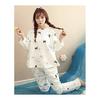 [Nemofior] Pajamas Room Wear Top and Bottom Set Up Cat Pattern Women's