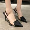 Summer 2024 Black for Office Work Footwear Pointed Toe Clear Thin Heels Ladies Shoes Sandals Women Plastic High Korea Luxury Vip